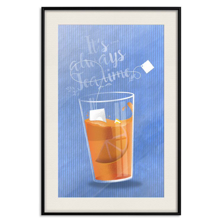 Wall Poster It's Always Tea Time - orange teacup with English text 125259 additionalImage 18