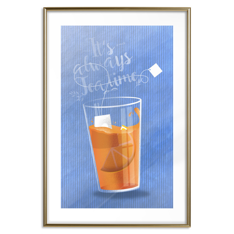 Wall Poster It's Always Tea Time - orange teacup with English text 125259 additionalImage 14