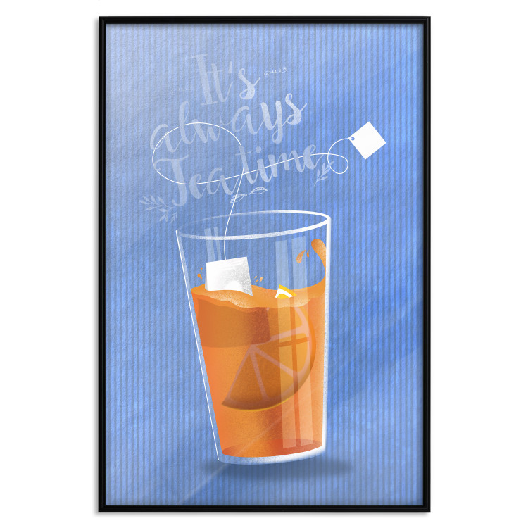 Wall Poster It's Always Tea Time - orange teacup with English text 125259 additionalImage 24