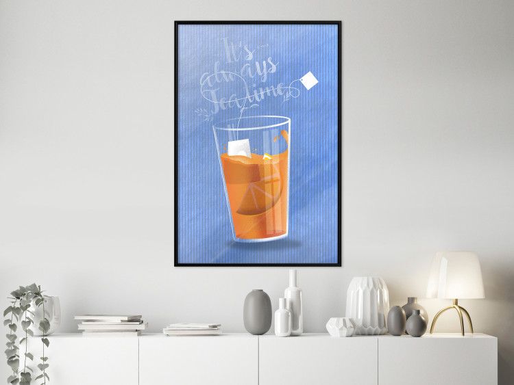 Wall Poster It's Always Tea Time - orange teacup with English text 125259 additionalImage 3