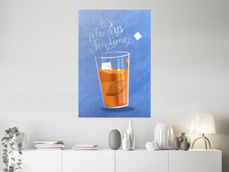 Wall Poster It's Always Tea Time - orange teacup with English text 125259 additionalImage 23
