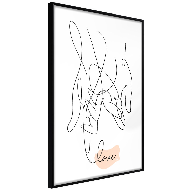 Wall Poster Entangled Feeling - line art of holding hands and English text 125359 additionalImage 10