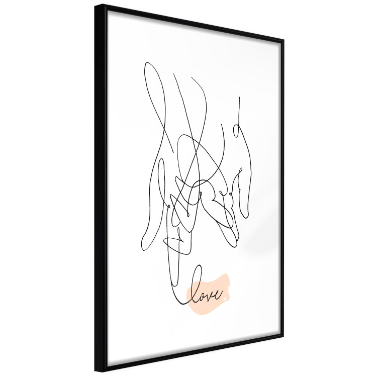 Wall Poster Entangled Feeling - line art of holding hands and English text 125359 additionalImage 11