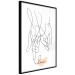 Wall Poster Entangled Feeling - line art of holding hands and English text 125359 additionalThumb 12