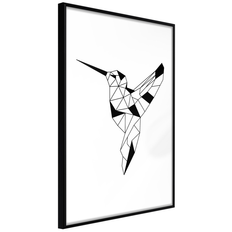 Poster Graceful Dancer - black bird with geometric figures on a white background 125459 additionalImage 13