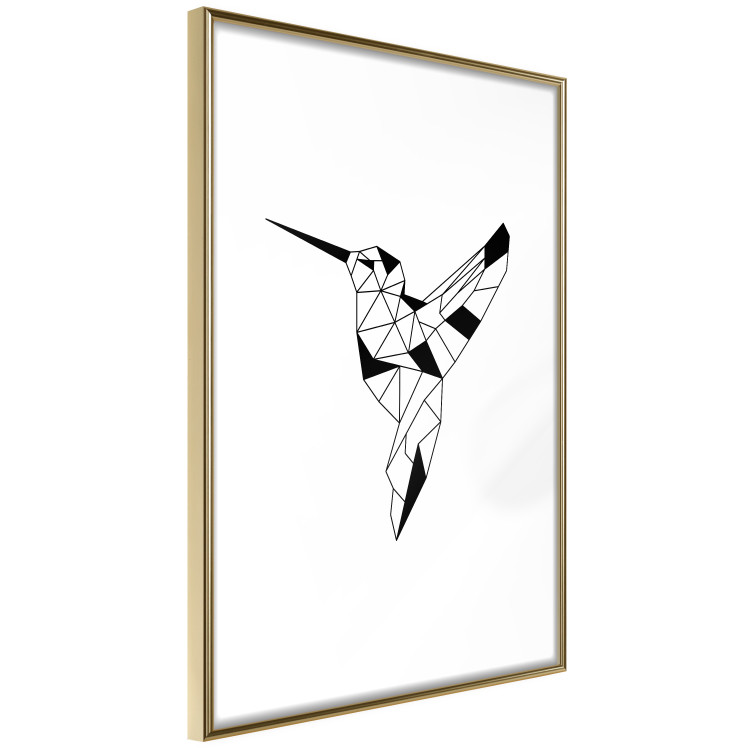 Poster Graceful Dancer - black bird with geometric figures on a white background 125459 additionalImage 9