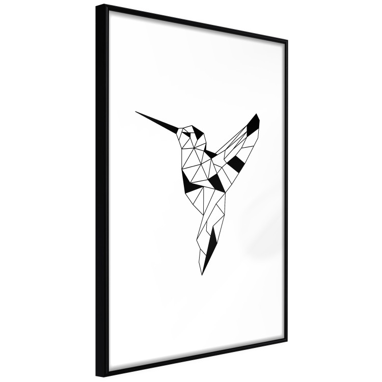 Poster Graceful Dancer - black bird with geometric figures on a white background 125459 additionalImage 6