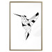 Poster Graceful Dancer - black bird with geometric figures on a white background 125459 additionalThumb 21