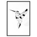 Poster Graceful Dancer - black bird with geometric figures on a white background 125459 additionalThumb 18