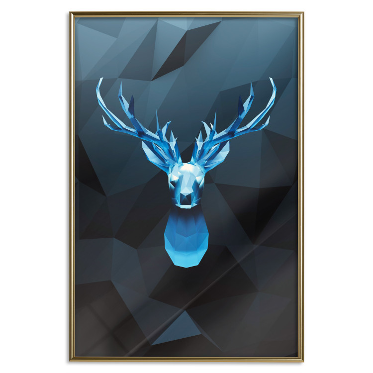 Poster Icy Deer - deer head against abstract figures 126659 additionalImage 21