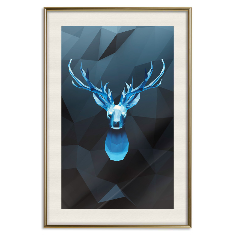 Poster Icy Deer - deer head against abstract figures 126659 additionalImage 20