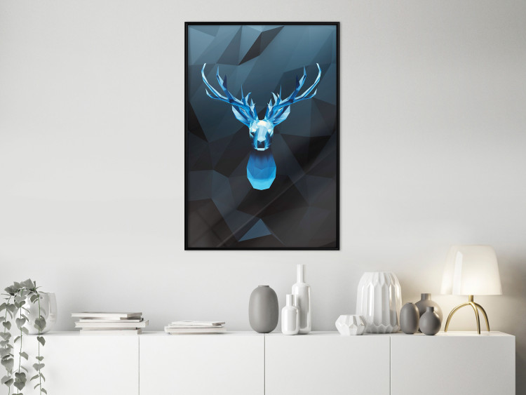 Poster Icy Deer - deer head against abstract figures 126659 additionalImage 6