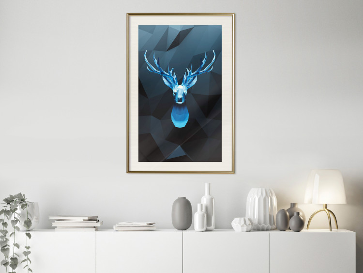 Poster Icy Deer - deer head against abstract figures 126659 additionalImage 22