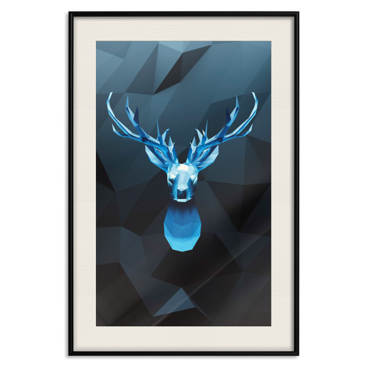 Poster Icy Deer - deer head against abstract figures 126659 additionalImage 19