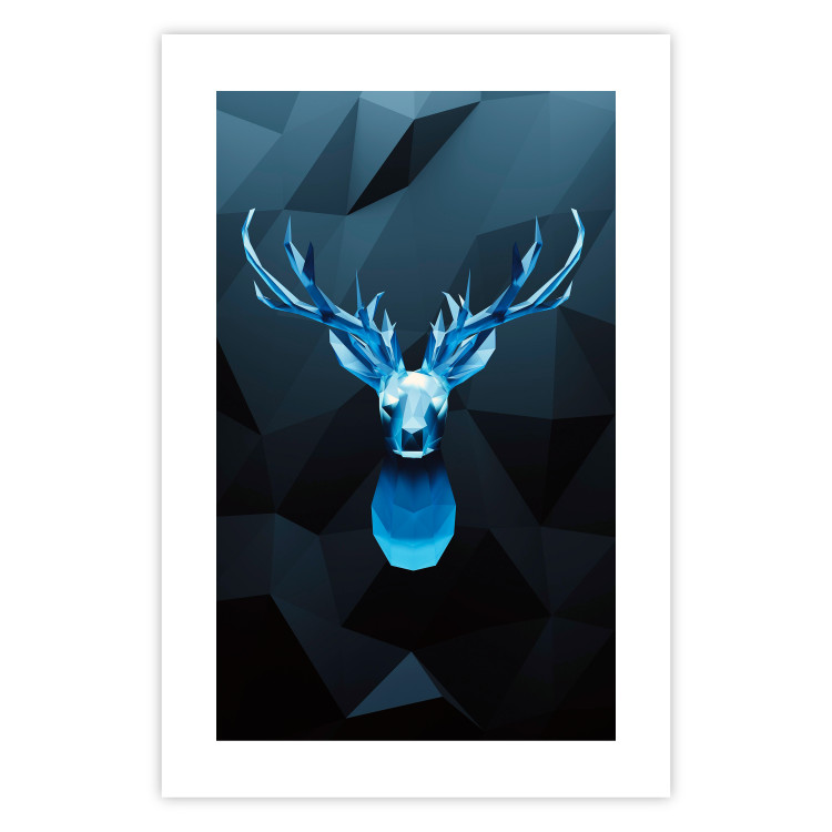 Poster Icy Deer - deer head against abstract figures 126659 additionalImage 19