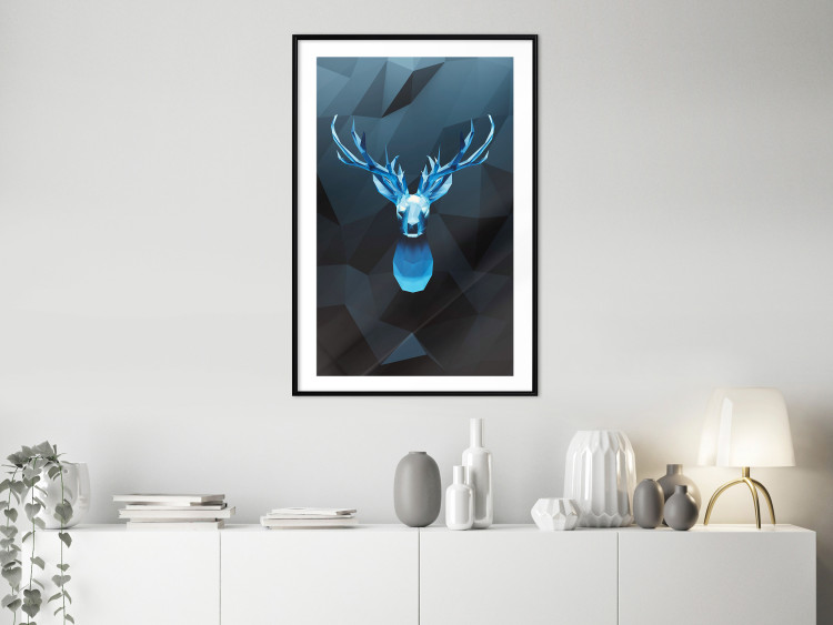 Poster Icy Deer - deer head against abstract figures 126659 additionalImage 23