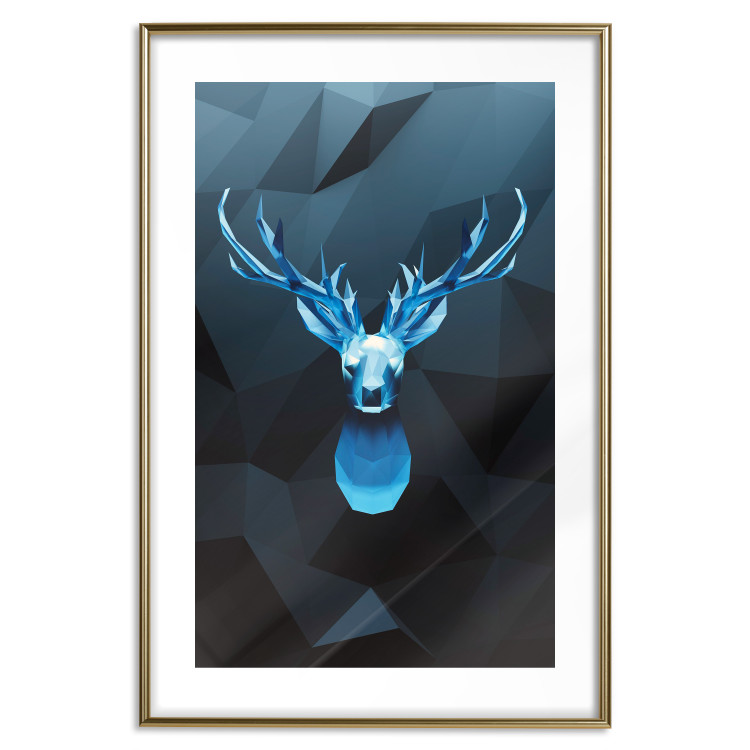 Poster Icy Deer - deer head against abstract figures 126659 additionalImage 16