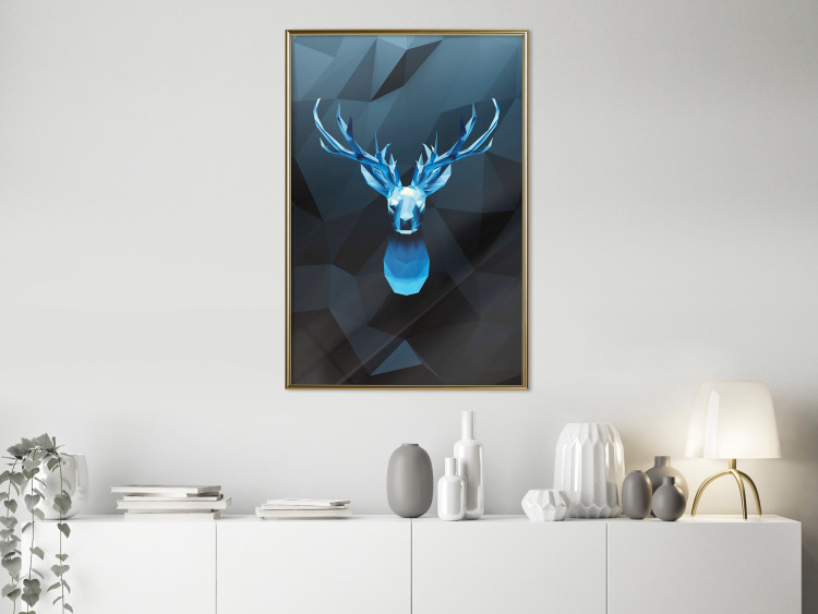 Poster Icy Deer - deer head against abstract figures 126659 additionalImage 5
