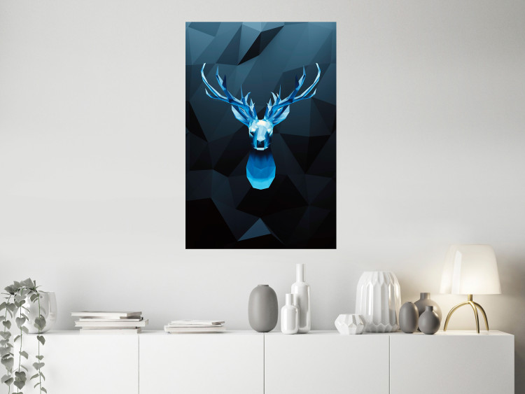 Poster Icy Deer - deer head against abstract figures 126659 additionalImage 2