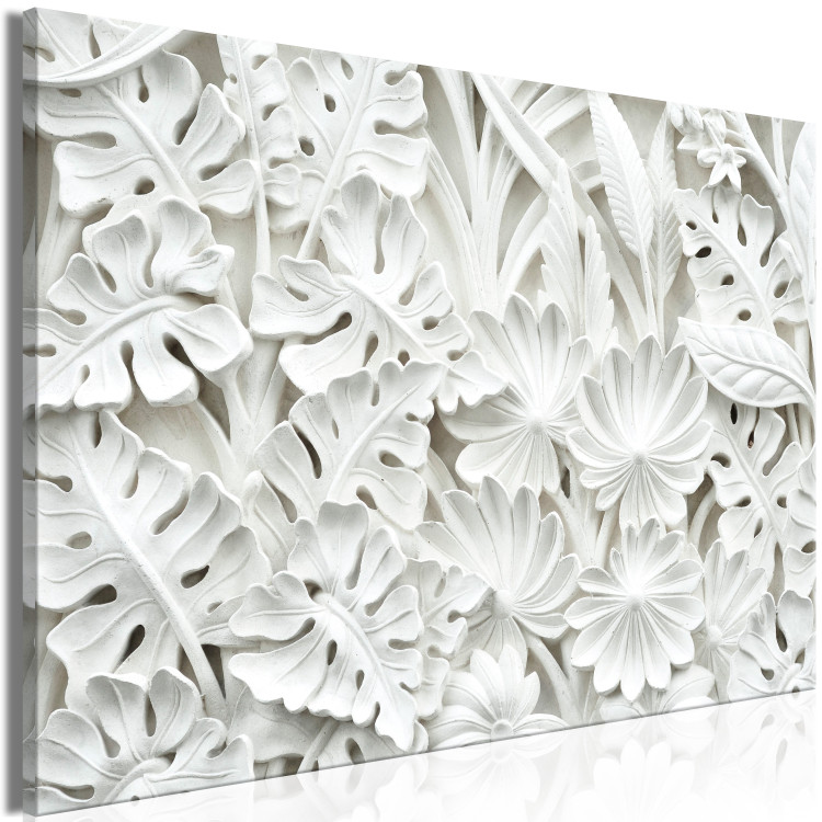 Canvas Alabaster Garden (1-part) wide - abstract white ornaments 128759 additionalImage 2