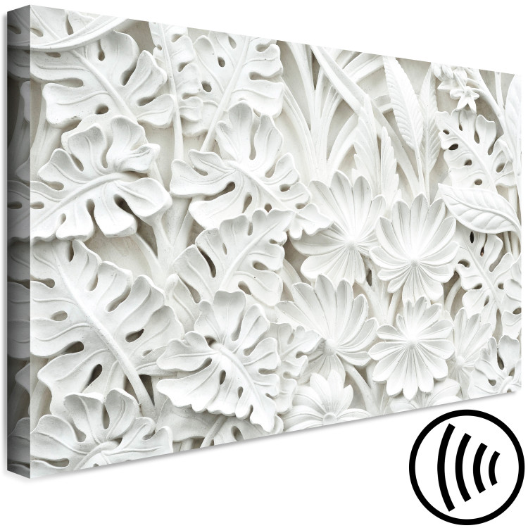 Canvas Alabaster Garden (1-part) wide - abstract white ornaments 128759 additionalImage 6