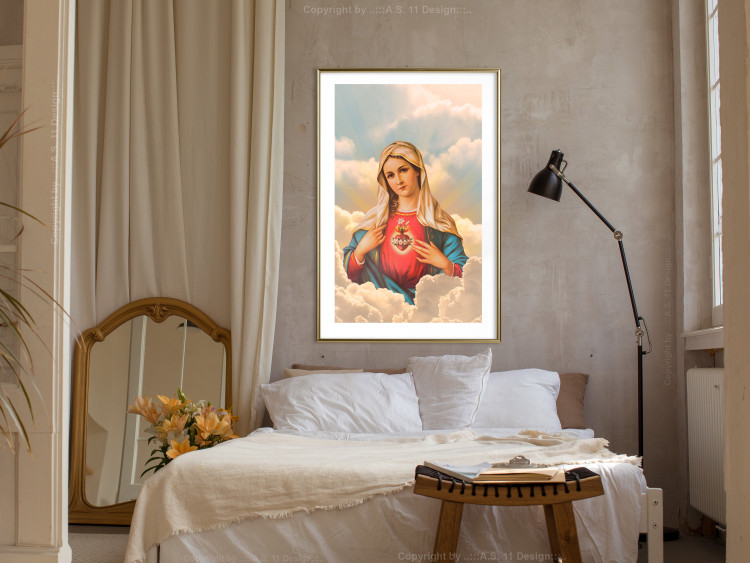 Poster Mary - sacred composition with the figure of a holy woman against a cloud backdrop 129359 additionalImage 13