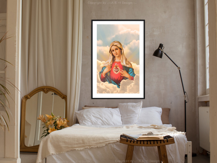 Poster Mary - sacred composition with the figure of a holy woman against a cloud backdrop 129359 additionalImage 18