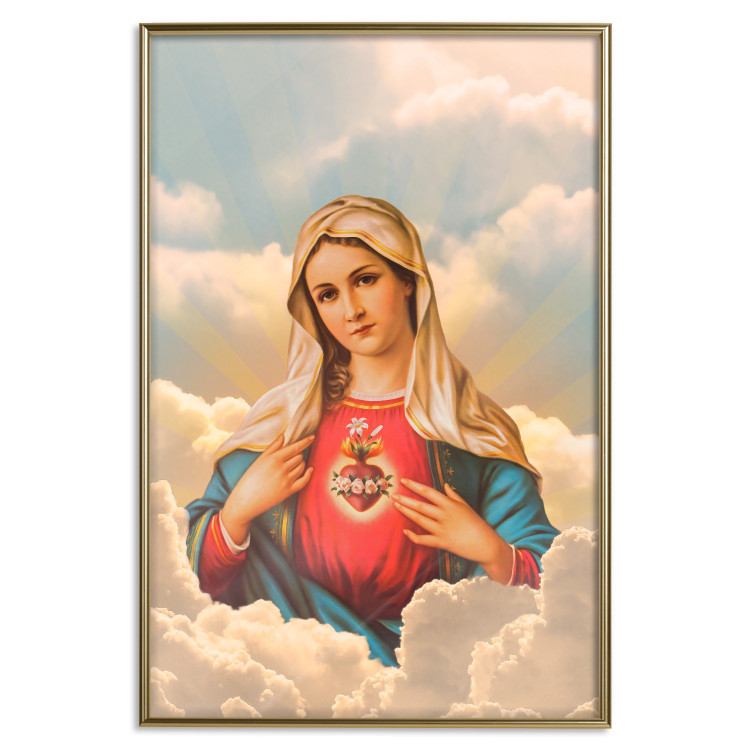 Poster Mary - sacred composition with the figure of a holy woman against a cloud backdrop 129359 additionalImage 17
