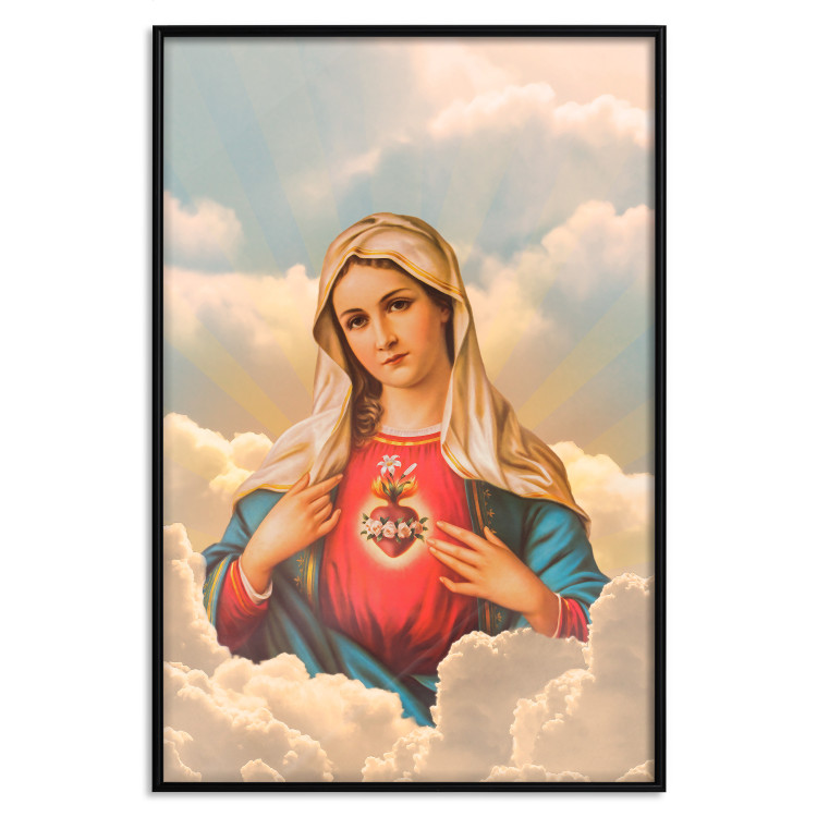 Poster Mary - sacred composition with the figure of a holy woman against a cloud backdrop 129359 additionalImage 16