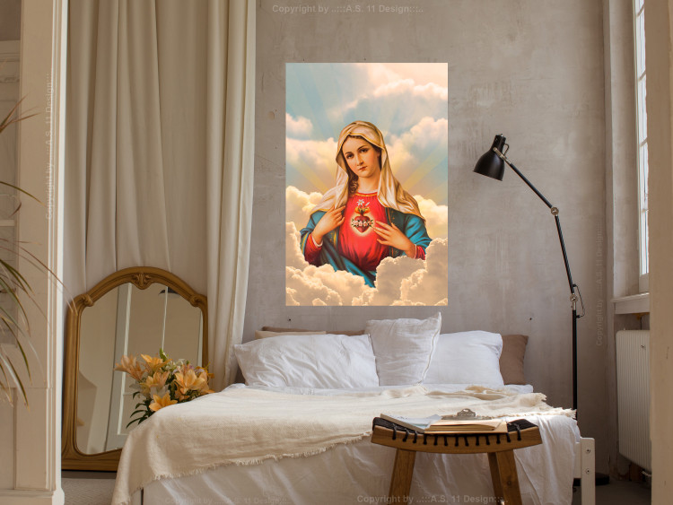 Poster Mary - sacred composition with the figure of a holy woman against a cloud backdrop 129359 additionalImage 2
