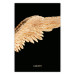 Wall Poster Lightness of Being - wing with golden feathers on a black background 130459