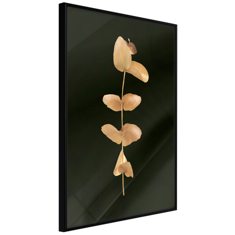 Wall Poster Eternal Plant - golden plant with leaves on a solid black background 130759 additionalImage 11