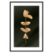 Wall Poster Eternal Plant - golden plant with leaves on a solid black background 130759 additionalThumb 17