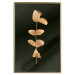 Wall Poster Eternal Plant - golden plant with leaves on a solid black background 130759 additionalThumb 21