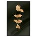 Wall Poster Eternal Plant - golden plant with leaves on a solid black background 130759 additionalThumb 16