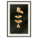 Wall Poster Eternal Plant - golden plant with leaves on a solid black background 130759 additionalThumb 19