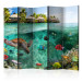 Room Divider Screen Beneath the Surface of Water II (5-piece) - turtles and fish against the backdrop of the sea 132559