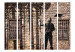 Folding Screen Urban Jungle II - brick wall with shadow of a tree and a man 133759 additionalThumb 3