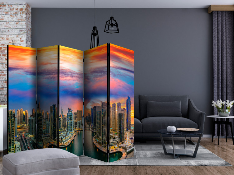 Room Divider Screen Afternoon in Dubai II - skyline of skyscrapers against the sky 133959 additionalImage 4