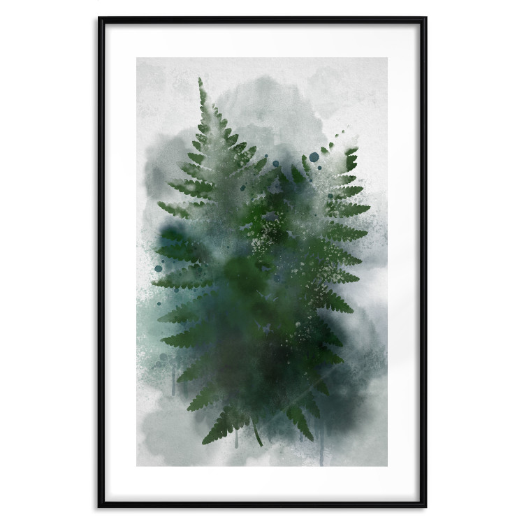 Poster Painted Fern - abstract plant composition of green ferns 134459 additionalImage 17