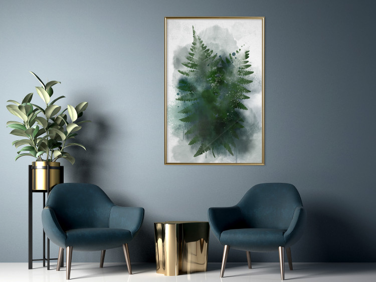 Poster Painted Fern - abstract plant composition of green ferns 134459 additionalImage 7