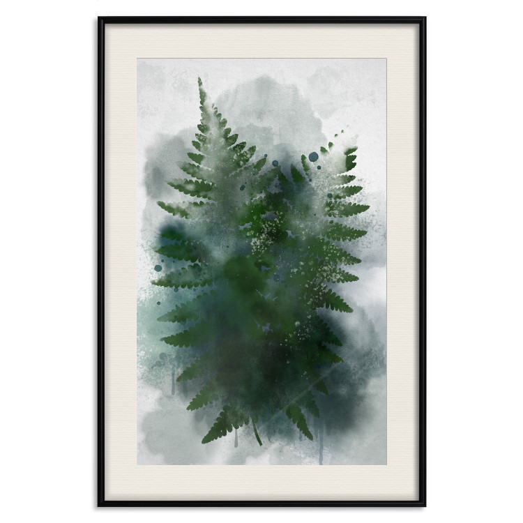 Poster Painted Fern - abstract plant composition of green ferns 134459 additionalImage 19