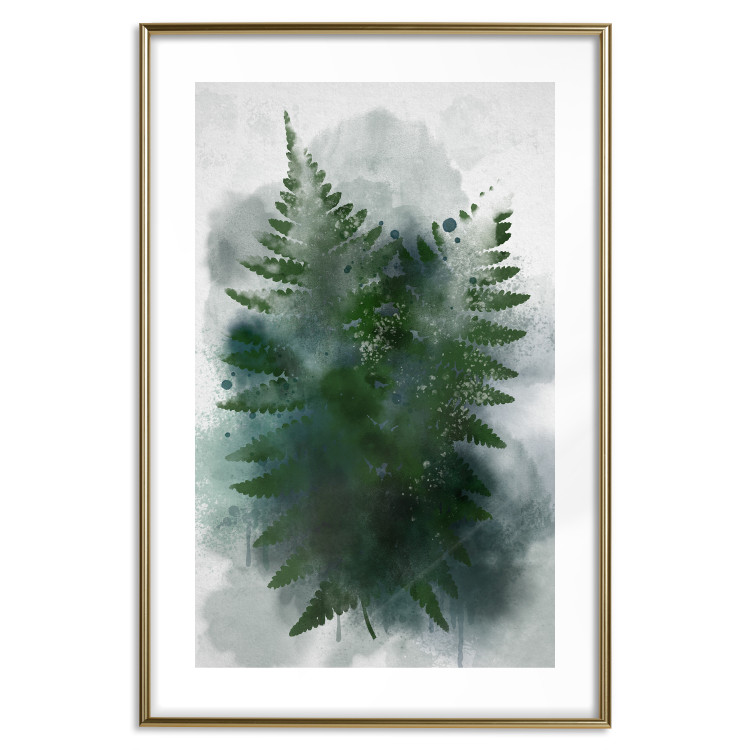 Poster Painted Fern - abstract plant composition of green ferns 134459 additionalImage 16