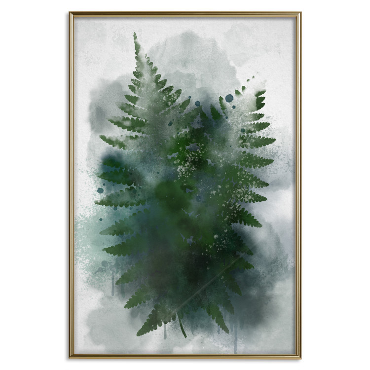 Poster Painted Fern - abstract plant composition of green ferns 134459 additionalImage 21