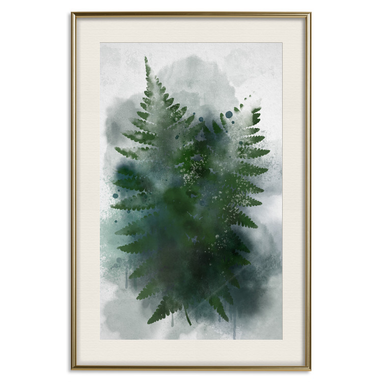 Poster Painted Fern - abstract plant composition of green ferns 134459 additionalImage 20