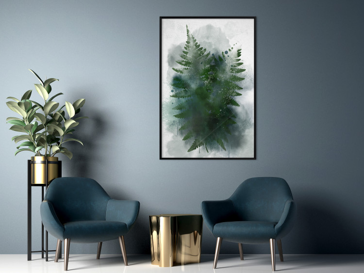 Poster Painted Fern - abstract plant composition of green ferns 134459 additionalImage 4