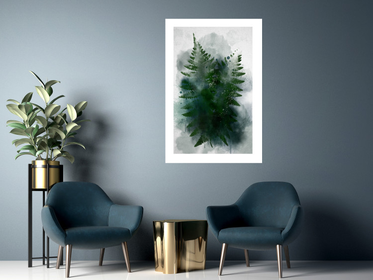 Poster Painted Fern - abstract plant composition of green ferns 134459 additionalImage 3