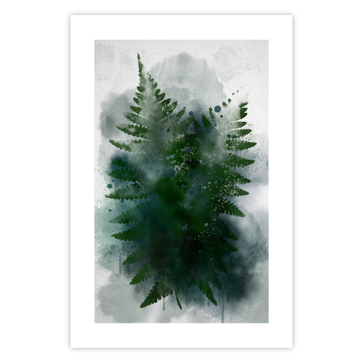 Poster Painted Fern - abstract plant composition of green ferns 134459 additionalImage 19