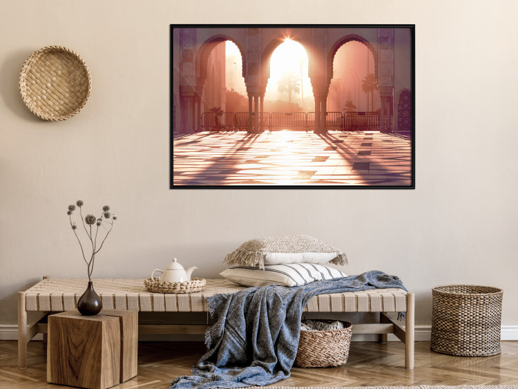 Wall Poster Morning Sun - architecture against the backdrop of the setting sun in Morocco 134759 additionalImage 6