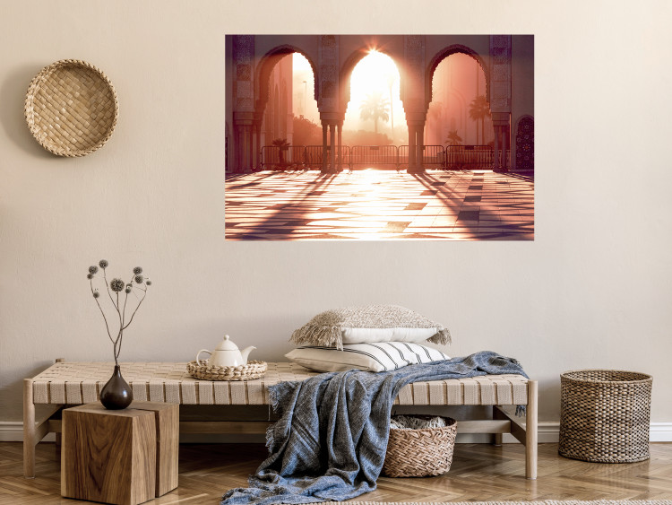 Wall Poster Morning Sun - architecture against the backdrop of the setting sun in Morocco 134759 additionalImage 2